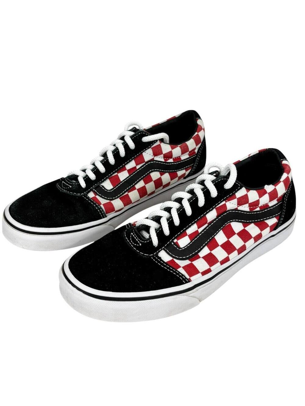 Vans Old Skool Red Checkerboard Skate Shoes Men’s Size 7 Canvas Suede